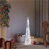 Gecheer Cono di Luce LED Acrilico Decorativo,Albero di Natale Luminoso,Cono di Luce Natalizio,Albero di Natale a Cono,30 LED Luci LED 8 Giochi di Luce Struttura in Metallo,Bianco Freddo 60 cm