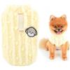 SMALLLEE_LUCKY_STORE Simpatico maglione in pile Sherpa, caldo cappotto per cani di piccola taglia, morbido pullover con anello a D, felpa elastica invernale e autunnale per Yorkie Chihuahua, giallo, L