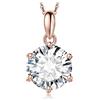 JewelryPalace 3ct Collana Solitario Donna Argento 925 con Creato Moissanite, Collana Ciondolo Pietra a Taglio Rotondo con Catena Maglia 45cm, Collane Pendenti in Oro Rosa Set Gioielli Donna