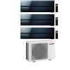 Mitsubishi Climatizzatore Trial Split Kirigamine MSZ-LN Nero 9+9+9 con MXZ-3F54VF3 Inverter R-32 Wi-Fi Classe A+++ ,