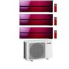 Mitsubishi Climatizzatore Trial Split Kirigamine MSZ-LN Rosso 9+9+9 con MXZ-3F54VF3 Inverter R-32 Wi-Fi Classe A+++ ,