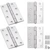 Anstore 4 Cerniere Pieghevoli in Acciaio Inox 100x70x1,3mm, Cerniera Pieghevole Resistente con 48 viti 16x3,5mm, Cerniere per Porte in Legno per Porte e Finestre, Armadi