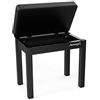 Audibax KB200B - Sgabello per Pianoforte o Tastiera - Sgabello per Tastiera Imbottito in Schiuma - Altezza 49 cm - Panca per Pianoforte con Vano Portaoggetti - Robusto e Leggero