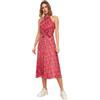 Trendyol Cintura con Motivo Floreale Dress, Colore: Rosa, 44 Donna