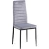 Camillo Rigamonti srl CRO set di 4 sedie con struttura in metallo nera con imbottitura e fodera in tessuto effetto velluto - colore grigio