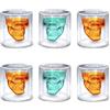 FDDU Bicchieri Amaro Vetro Doppia Parete, 6 Pezzi Tazzine Borosilicato, Scheletro Tazza Vodka, Bicchiere Vodka Cristallo, Tazza di Rum Scheletro per Case, Caffetterie, Ristoranti, Bar e Feste(25ML)