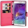 Cadorabo Custodia Libro per Samsung Galaxy NOTE 4 in ROSSO CARMINIO - con Vani di Carte, Funzione Stand e Chiusura Magnetica - Portafoglio Cover Case Wallet Book Etui Protezione