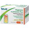 TEVA ITALIA Teva Magnesio Potassio Plus Integratore di sali minerali senza zucchero 24 bustine aroma agrumi