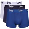 Lee Slip Boxer da Uomo Blu Navy/Bianco/Blu | Tronchetti in Cotone Organico Morbido al Tatto con Elastico Elasticizzato in Vita | Intimo Comodo e Traspirante - Pacco Multiplo da 3