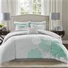 Comfort Spaces Enya - Set di piumino moderno con motivo floreale, in tessuto, colore: Acqua, King