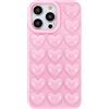 DMaos - Custodia per iPhone 14 da donna, in gel Kawaii, motivo a bolle pop 3D con cuore, simpatica ragazza per iPhone14 da 6,1 pollici, colore: Rosa