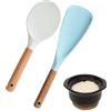 Set di utensili da cucina in silicone per cucinare, set di utensili da  cucina colorati con manico in legno, set di spatole in silicone  antiaderenti e resistenti al calore, bpa