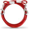 HoaaiGo 3 m Guinzaglio per Cani Lungo, Cavo Animali Domestici per Legare Il Cane, Cavo Acciaio Inossidabile 6mm, Catena di Sicurezza per Cani Grande Media Piccola Cortile Giardino, Fino a 250kg (Rosso)