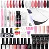 phoenixy Kit Unghie Gel Completo Phoenixy con Lampada U V/LED 36W 8 Colori Smalto per Unghie + 4 Colori Gel Ricostruzione Unghie Kit Semipermanente Unghie Nail Art Set Professionale