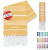 LeStoff Telo hammam, Asciugamano ospiti, 100% cotone bio, 50x100 cm, Giallo