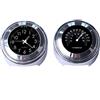 Maso, orologio e termometro universale impermeabile per manubrio moto da 7/8 pollici (22 mm), 2 pezzi, colore nero