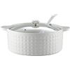 JLWM Zuppiera con 2 Maniglie E Coperchio, 2000ML Zuppiere con Maniglie Cucchiaio in Ceramica Porcellana Forno Microonde Cucina Stile Giapponese Grande per Brodo-Bianco