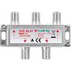 Axing SVE 40-01 Distributore partitore satellitare e digitale terrrestre 4 Vie, Splitter 5-2400 MHz, connettore F, con passagio DC