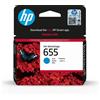 HP 655 Cyan Original Ink Advantage Cartridge