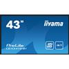 IIYAMA LE4341S-B1 43inch 1920x1080 IPS panel Landscape mode Speakers 2x 10W VGA 3x HDMI 350cd/m Media Play USB Port Control