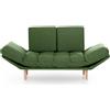 EvergreenWeb Divano 2 posti con Materasso Futon - Monique Verde