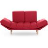 EvergreenWeb Divano 2 posti con Materasso Futon - Monique Rosso