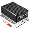 Geekworm Custodia per Raspberry Pi 5, resistente alluminio, per Raspberry Pi 5 8 GB / 4 GB (P573)