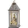 Konstsmide Luci di Natale/Lanterna in legno a LED Villaggio di Natale invernale/Uso interno (IP20)/Funzionamento a batteria 2xAA (escl.)/Diodi bianchi caldi/Cavo trasparente, Chiesa