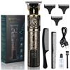 LOPHE Tagliacapelli Uomo Professionale, Cordless Hair Trimmer T-Blade Tagliacapelli Uomo Kit con 2 Pettini, Tagliacapelli da Uomo USB Ricaricabile Schermo LED per Uso Domestico, Barbiere(B)