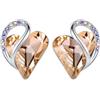 Leafael Festa della Mamma Orecchini Donna Cuore Infinity Love con Pietra dei Desideri e Cristalli Portafortuna Gioielli Anallergici Argento o Oro Rosa con Scatola Regalo