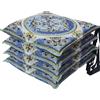 HABITA 33 HOME Cuscini Sedie Cucina Set da 4 (40x40x5cm) Cuscini per Sedie Quadrati, Coprisedia con Laccetti, Copri Sedia da Cucina Sfoderabili, Cuscino Sedia Coprisedie in Stampa Digitale (4 Giglio Bianco)