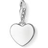Thomas Sabo Ciondolo da Donna Argento 925, Plain Silver Heart Charm Flat