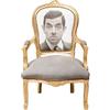 Biscottini INTERNATIONAL ART TRADING barocca 103x65x65 cm/Sedie Luigi XVI Imbottita/Sedia Salotto Francese con Mr. Bean/Poltrone Stile Particolare, Grande, Oro