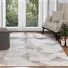 Livabliss Surya Kiruna, Tappeto geometrico scandinavo, per soggiorno, sala da pranzo, cucina, stile neutro, astratto azteco, stile bohémien, facile da pulire, tappeto grande, 120 x 170 cm, bianco