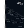 rido/idé ridoidé Agenda settimanale modello futura 2 2024 2 pagine = 1 settimana formato foglio 14,8 x 20,8 cm, nero, Planner Settimanale Scrivania