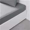 TODAY Essential - Lenzuolo con angoli, 90 x 190 cm, 1 persona, 100% cotone, tinta unita, acciaio