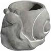 GROWSCAPE Classic Home and Garden Cement Buddies Fioriera per interni ed esterni, con foro di drenaggio, modello lumaca sorridente, grande, grigio naturale, 20,3 cm
