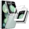 JETech 3 in 1 Cover per Samsung Galaxy Z Flip 5 con Pacco da 2 Vetro Temperato Frontale Pellicola Protettiva, Cristallo Trasparente PC Rigido Guscio Protettiva Cellulare Custodia (Trasparente)