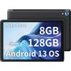 Fullant Android 13 Tablet, Tablet 10 Pollici, HD 1280 * 800 IPS, Octa-Core-Processore, 8GB RAM+128GB ROM, WiFi, Bluetooth (Nero)
