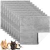 Panelee 10 Tappetini Assorbenti Impermeabili per Pipì di Piccoli Animali Tappeto per Gabbia Porcellini d'India Traversine Lavabili per Dormire Fodera per Coniglio Cavie (Grigio, 11 x 12 Pollici)