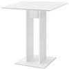 [en.casa] Tavolo con Piano Quadrato da Cucina Tavolo a Colonna da Bar per Sala da Pranzo Monolocale Angolo Cottura 65 x 65 x 78 cm - Bianco Opaco
