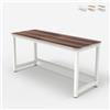 Produce Shop Scrivania ufficio rettangolare 120x60cm legno metallo moderno bianco Bridgewhite 120 - Marrone Noce