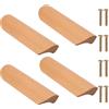 NAKUPENDA 4Pcs Maniglia in Legno Maniglie Dell'armadio in Legno Maniglia del Cassetto Mobili in Legno Maniglia Della Porta per la Cassetto Dell'armadio 96mm Distanza Tra i Fori (Faggio)