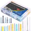 Glarks 220 tasselli in plastica autoperforanti per cartongesso, tasselli a coste per pareti cave, kit assortito per cartongesso, mensole a parete cava o tende