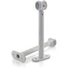 GIRASOLE HOME Staffa Regolabile Lunga 165mm per Asta 2 Pezzi in Alluminio Resistente per Bastoni dal Diametro di 18-20 mm (Bianco e Oro)