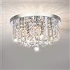 A1A9 Illuminazione moderna con lampadario di cristallo, Plafoniera a LED rotonda da incasso a soffitto per sala da pranzo, bagno, camera da letto, soggiorno, salotto (D40cm)