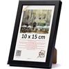 3-B - Cornice portafoto modello Lund in nero - 10 x 15 cm - con vetro acrilico, cornice in legno, cornice per foto, cornice per ritratti