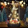 uniqicon Palla Di Neve Natalizia Personalizzata Con LED, Mini Albero Di Natale A Led, Alberi Di Natale Artificiali Piccoli Con Luci, Mini Alberi Da Tavolo Natalizi Con Cupola Di Vetro