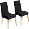 LANSHENG Coprisedie, Elasticizzato Coprisedie con Schienale, Moderno Coprisedia Lavabile Estraibile, Fodere Coprisedie Universale per Sala da Pranzo Cucina, Coperture per Sedie (Nero, 2 Pezzi)