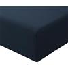RUIKASI Lenzuolo con Angoli Matrimoniale - Oeko Tex Lenzuola Sotto con Angoli ed Elastico per Letto in Microfibra, 160x200 Blu Navy